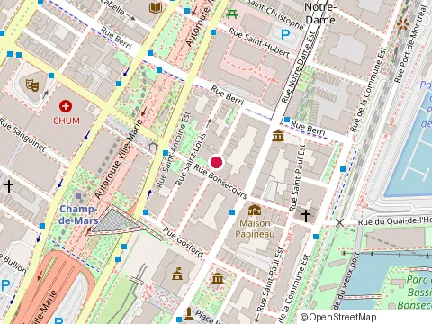 Location of Com at 412 Rue du Champ-de-Mars, Montréal