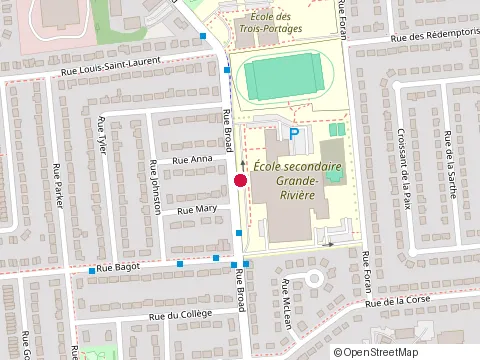 Location of Commission Scolaire des Portages-de-l'Outaouais Gatineau at 100 Broad, Gatineau