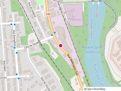 Location of Commission Scolaire Eastern Townships at 1310 Rue Wellington S, Sherbrooke