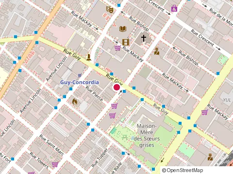 Location of Concordia Toastmasters Club at 206-1450 Rue Guy, Montréal