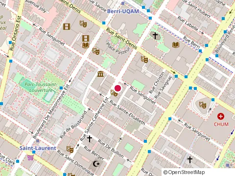 Location of Construction Bernard Bouchard Enr. at 200-263 Rue Sainte-Catherine E, Montréal