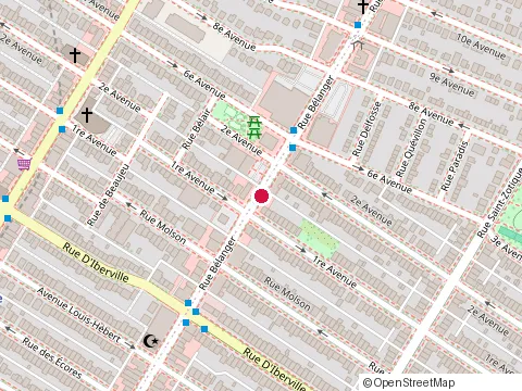 Location of Construction Diversion at 2636 Bélanger, Montréal