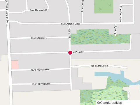 Location of Construction Heritage at 129 Rue Poirier, Saint-Jean-sur-Richelieu