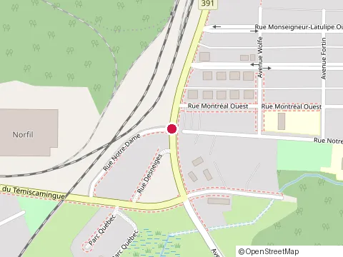 Location of Construction Mf Cloutier at 403 Rue Notre-Dame, Rouyn-Noranda