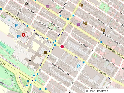 Location of Construction Times at 50 Rue Guilbault O, Montréal