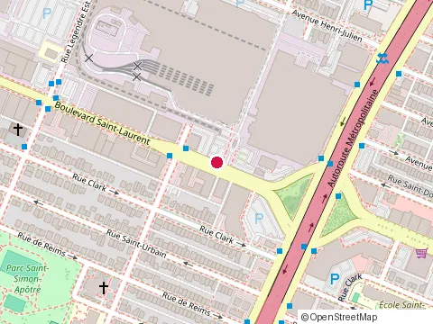 Location of Constructions Socam at 8845 boulevard Saint-Laurent, Montréal