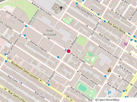 Location of Cooperative d'Habitation le "P'Tit Bloc at 3-5218 avenue de Gaspe, Montréal