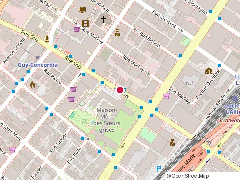 Location of Coqcor at 1237 Guy St, Montréal