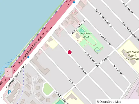 Location of Crannog Homes at 23 Rue Guy, Longueuil