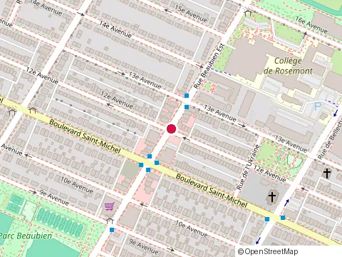 Location of Crust & Co Pi̇zza & Doner at 3257 Rue Beaubien E, Montréal