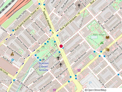 Location of Delice d'Europe at 2555 avenue Lionel-Groulx, Montréal
