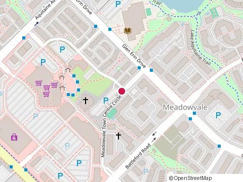 Location of Metro at 6677 Meadowvale Town Centre Circle, Mississauga
