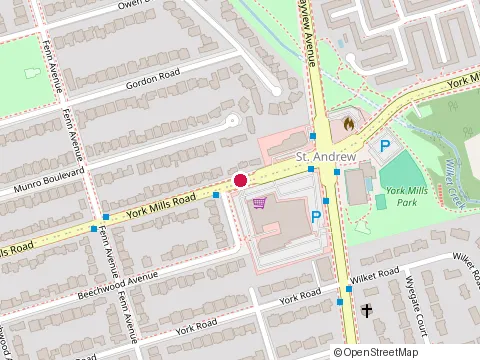 Location of Metro at 291 York Mills Road, North York