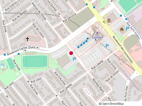 Location of Dragons Laval, Laval