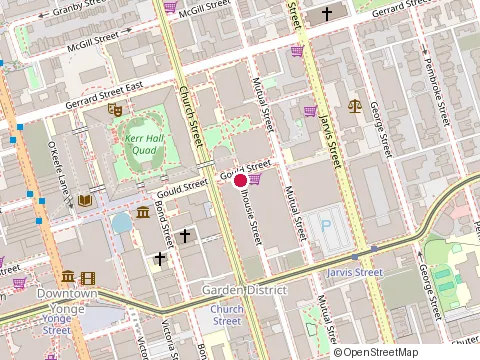 Location of Metro at 89 Gould St, Toronto