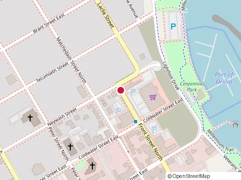 Location of Metro at 70 Front St N, Orillia