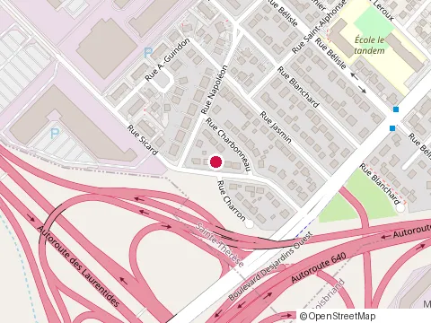 Location of Ebenisterie C Perreault at 50 Rue Sicard, Sainte-Thérèse