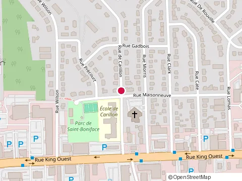 Location of École Carillon at 43 Rue de Carillon, Sherbrooke