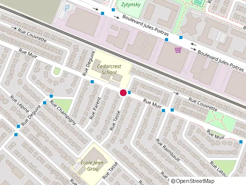 Location of École Cedarcrest Elementary School at 1505 Muir, Montréal