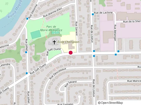 Location of École Champlain at 2985 Rue Galt O, Sherbrooke