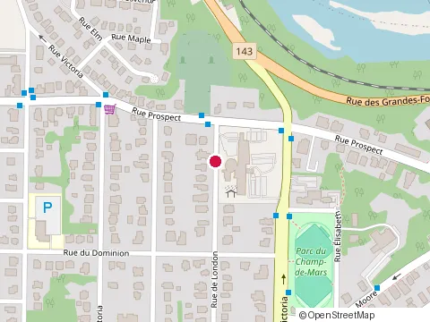 Location of Ecole de Couture Privee at 633 Rue London # 3, Sherbrooke