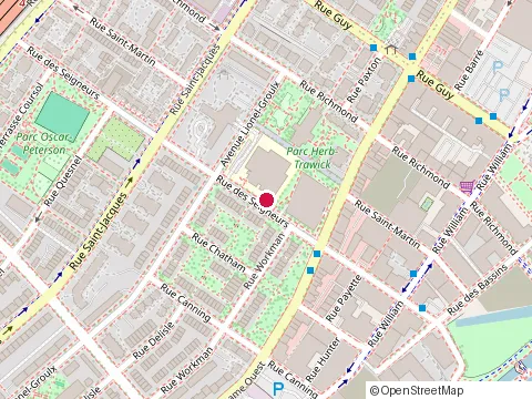 Location of École de la Petite-Bourgogne at 555 Rue des Seigneurs, Montréal