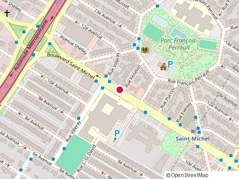 Location of Ecole de Musique Deevine at 7591 boulevard Saint-Michel, Montréal