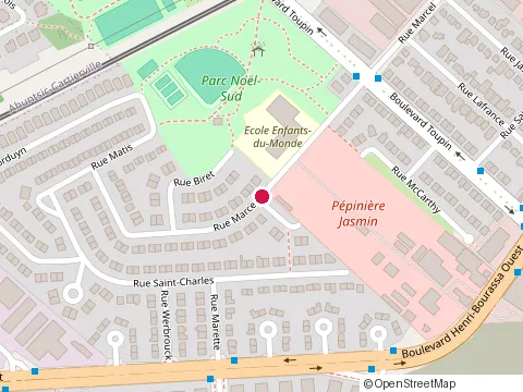 Location of École Enfants-du-Monde at 2915 Rue Marcel, Saint-Laurent
