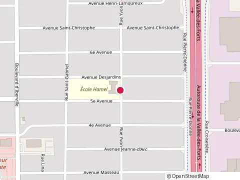 Location of Ecole Hamel at 635 Rue Yvon, Saint-Jean-sur-Richelieu