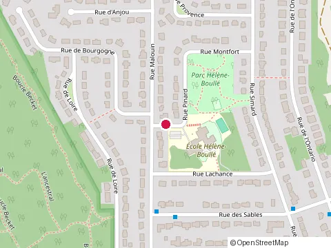 Location of École Hélène-Boullé at 1500 Rue Pinard, Sherbrooke