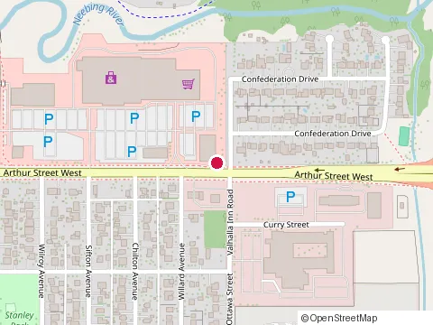 Location of Metro at 1101 Arthur St W, Thunder Bay