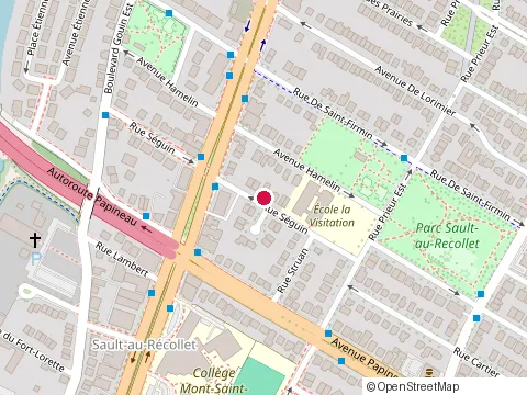 Location of École la Visitation at 10591 Rue Séguin, Montréal
