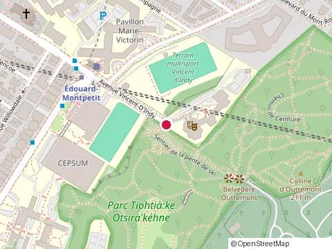 Location of École Lumi de la Faculté de Musique at 200 Avenue Vincent-d'Indy, Montréal