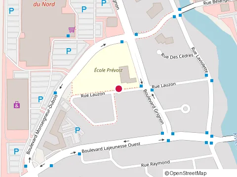 Location of École Prevost at 85 Rue Lauzon, Saint-Jérôme
