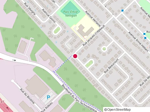 Location of École Primaire des Écrivains at 4400 Rue Jacques Crépeault, Québec