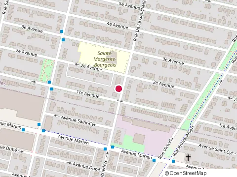 Location of École Primaire Sainte-Marguerite-Bourgeoys at 11625 Rue de la Gauchetière, Montréal
