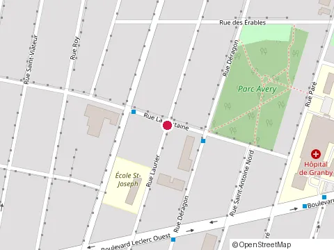 Location of École Saint-Joseph at 254 Rue Laurier, Granby
