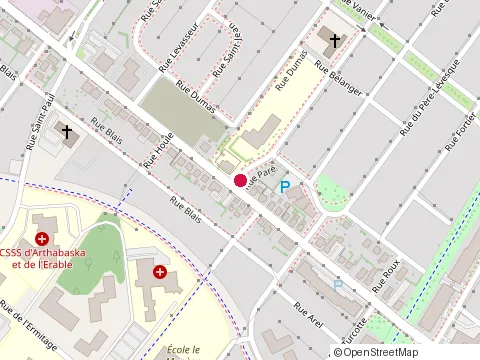 Location of École Sainte-Famille at 6 Rue Pare, Victoriaville