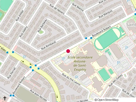 Location of École Secondaire Antoine-de-Saint-Exupéry at 5150 Boulevard Robert, Montréal