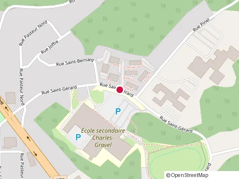 Location of École Secondaire Charles-Gravel at 350 Rue Saint-Gérard, Chicoutimi