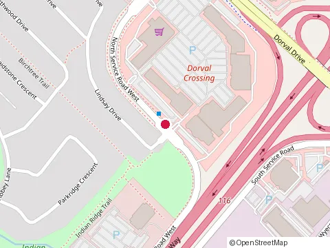 Location of Metro at 280 North Service Road West, Oakville