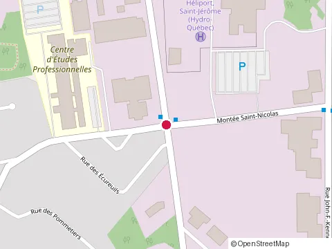 Location of École Secondaire des-Studios at 909 Montée Saint-Nicolas, Saint-Jérôme