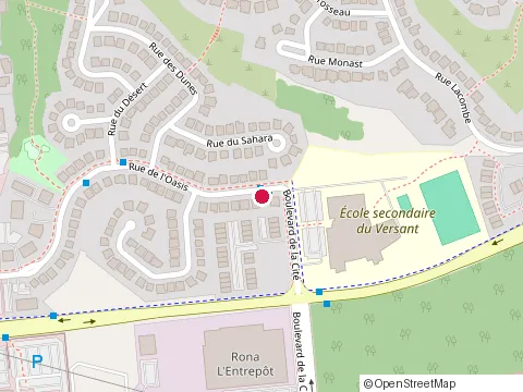 Location of École Secondaire du Versant at 808 Boulevard de la Cite, Gatineau