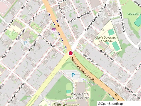 Location of École Secondaire la Poudrière at Boulevard Jean-de Brébeuf C. P. 280, Drummondville