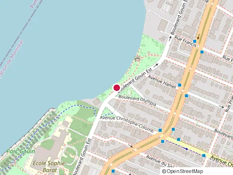 Location of École Secondaire Sophie-Barat at 1259 Boulevard Gouin E, Montréal