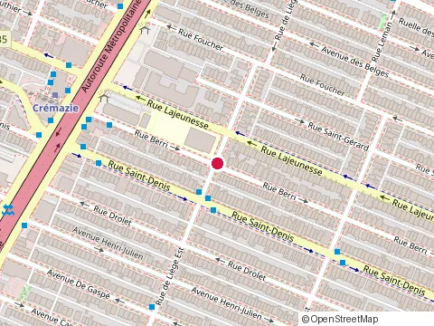 Location of École St-Gérard at 505 Rue de Liège E, Montréal