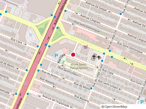 Location of Ecole St-Pierre Apotre at 8550 Rue Clark, Montréal