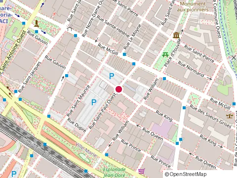 Location of Edifice 1080 Beaver Hall at 600-630 Rue Saint-Paul O, Montréal