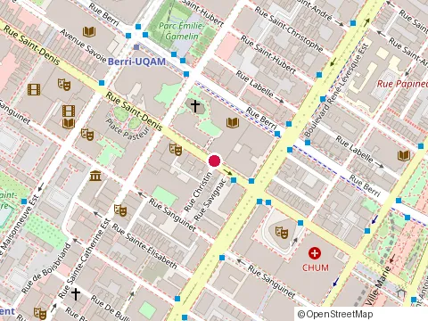Location of El Pastaman at 1212 rue Saint-Denis, Montréal
