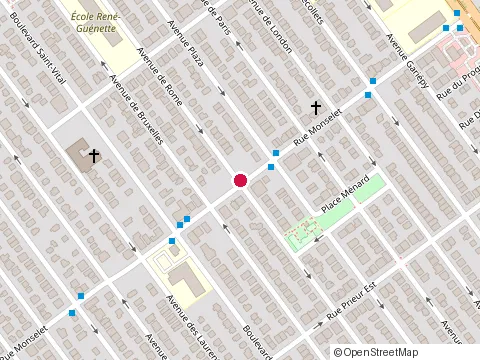 Location of Espace Jeunesse le Salon at 3709 Rue Monselet, Montréal